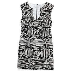 Trina Turk Womens Black White Charlotte Zebra Striped Sheath Dress Sz 6 Cocktail